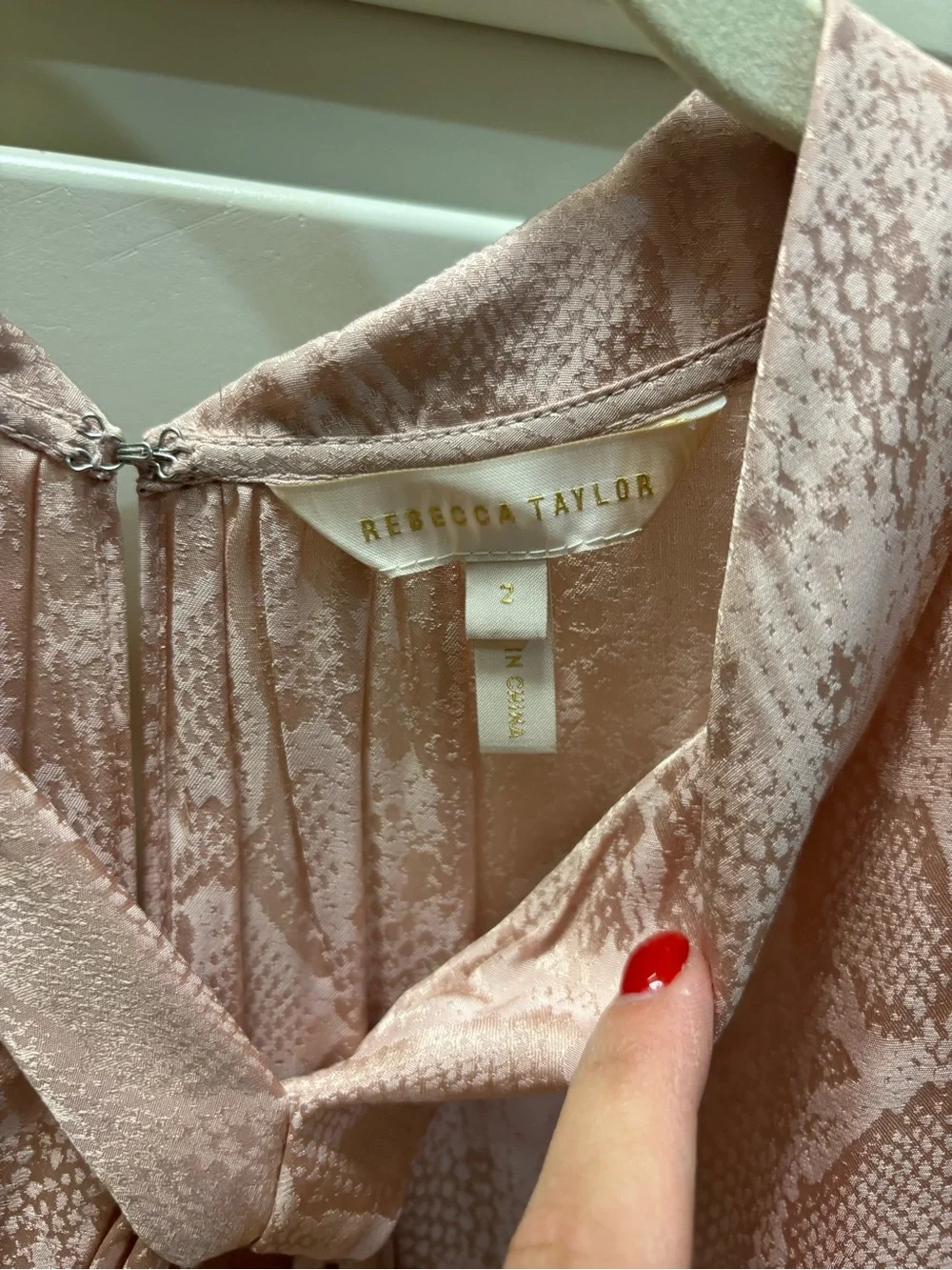 Women’s Rebecca Taylor Pink Snake-Print Long Sleeve Blouse NWOT